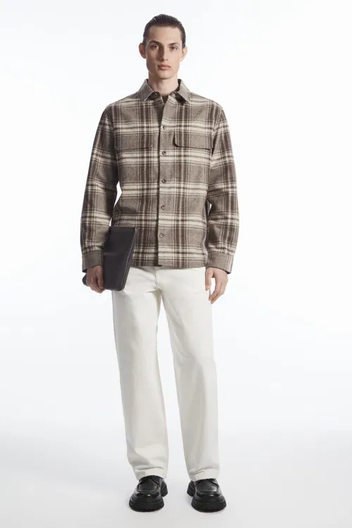 Checked Wool-Flannel Overshirt