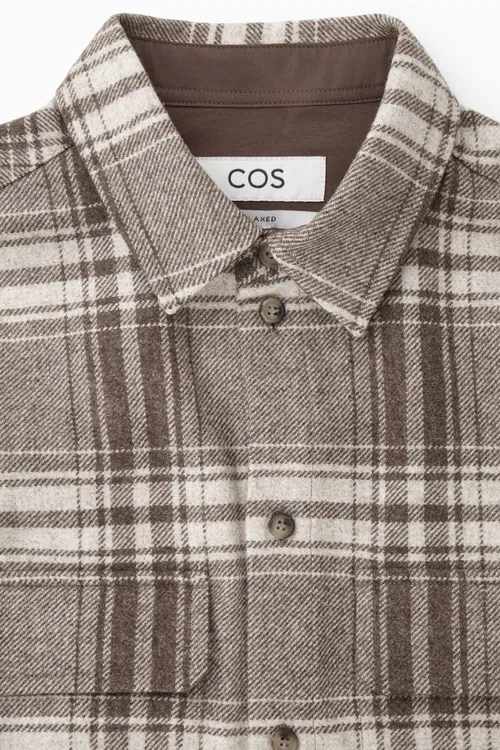 Checked Wool-Flannel Overshirt
